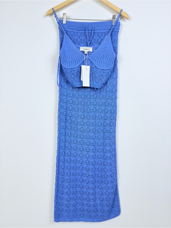 l*space Tops - L*SPACE Sweet Talk Knit Set Blue NWT Top S Skirt XS